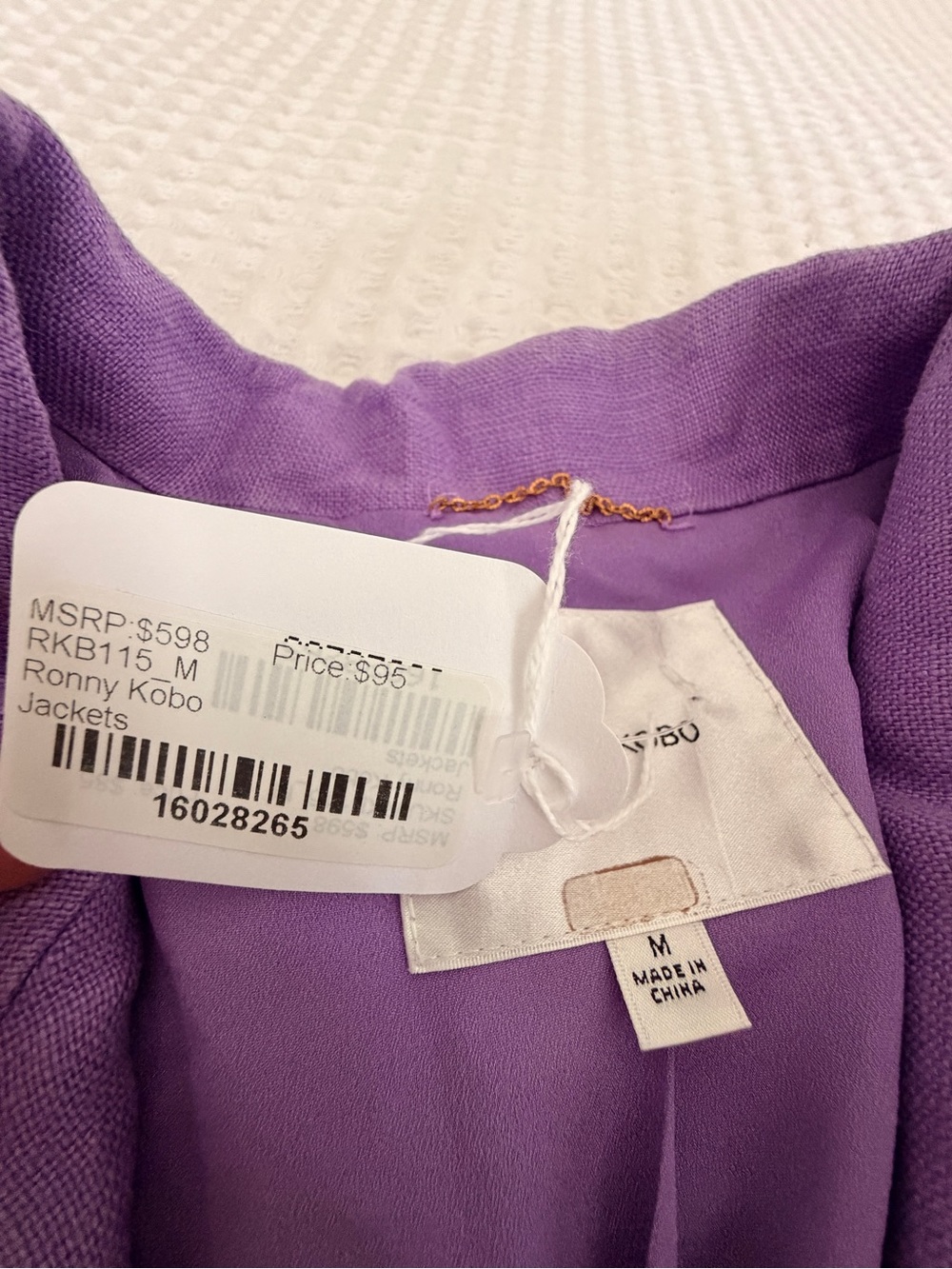 Ronny Kobo Lilac Oversized Blazer - Picture 2 of 6